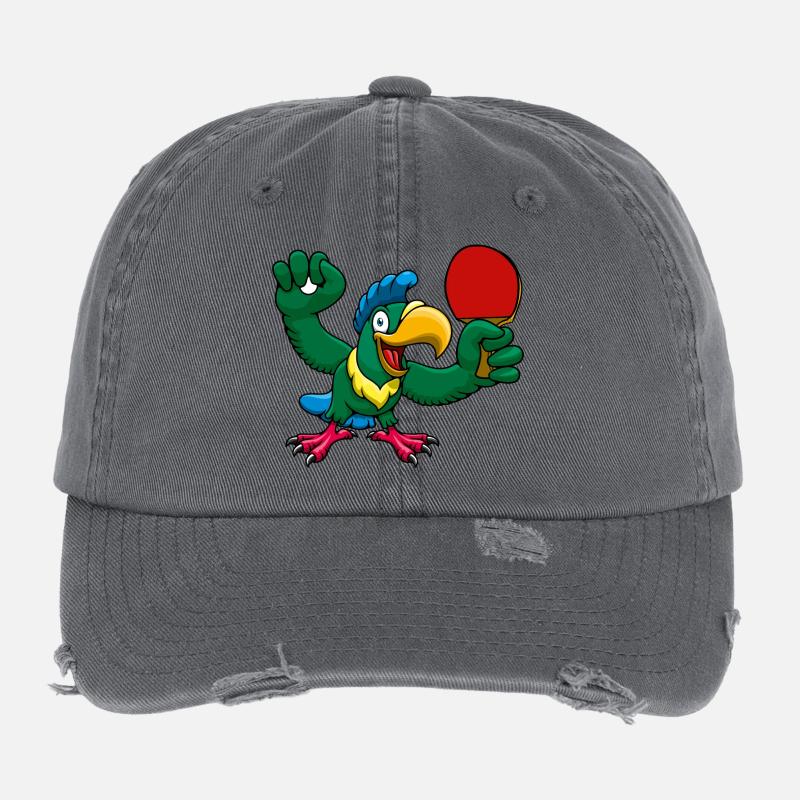 Ping Pong Champion Design Table Tennis and Flexfit Vintage Destroyed Cap