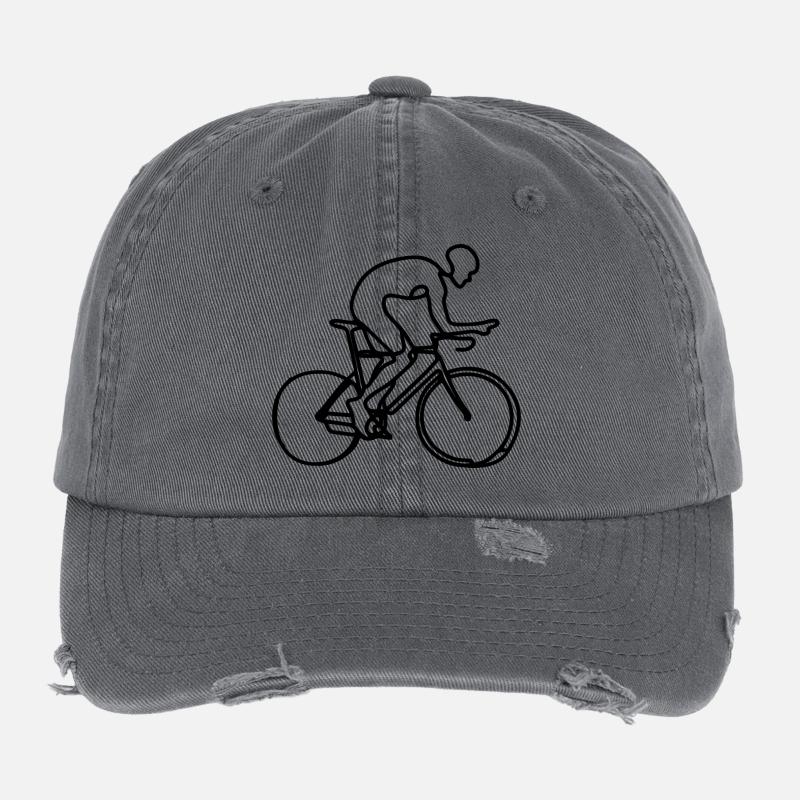 Radfahrer Zeichnung Flexfit Vintage Destroyed Cap
