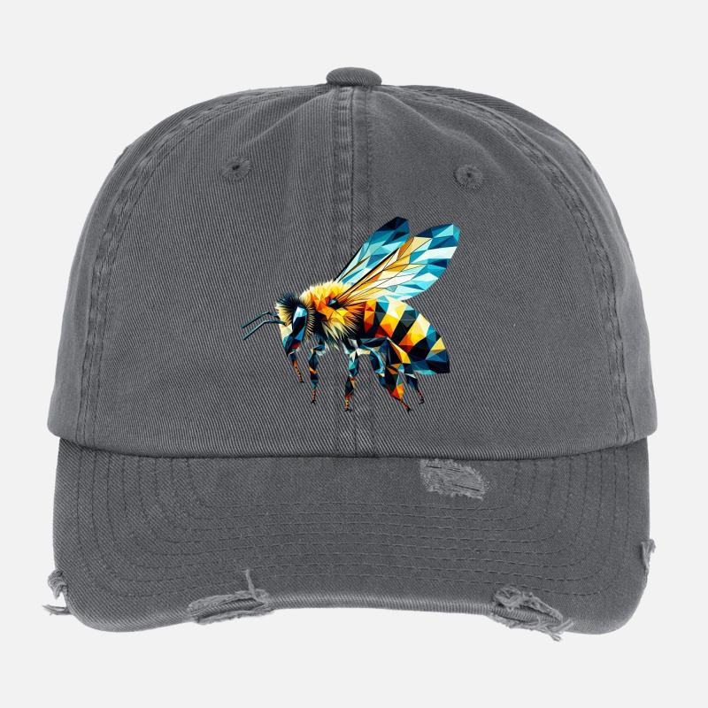 Polygonale Biene Flexfit Vintage Destroyed Cap