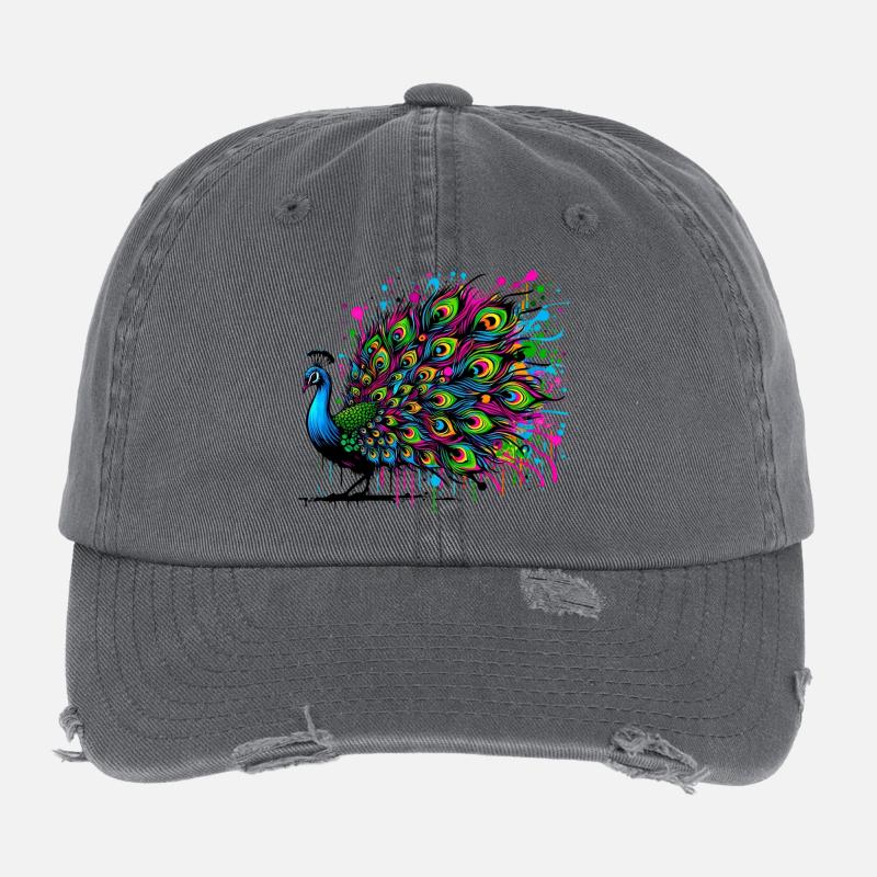 Peacock Flexfit Vintage Destroyed Cap
