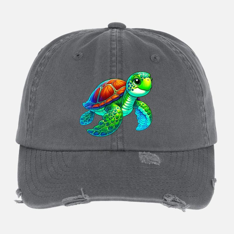 Tortue Casquette vintage effet usé Flexfit