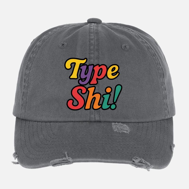 Tapez Shi ! – Conception de texte colorée, tendance et audacieuse Casquette vintage effet usé Flexfit