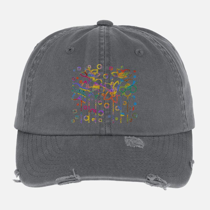Fiori Cappellino vintage effetto usato Flexfit