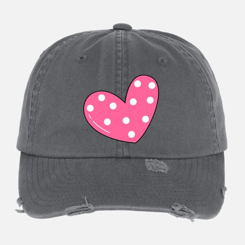 Herz-Muster Flexfit Vintage Destroyed Cap