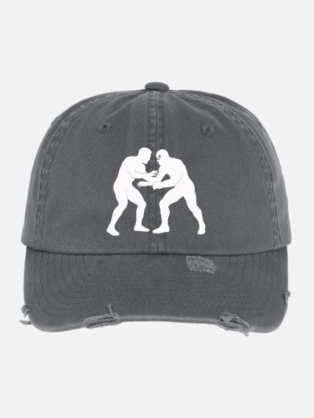 wrestling - Flexfit Vintage Destroyed Cap - Dunkelgrau - Vorne