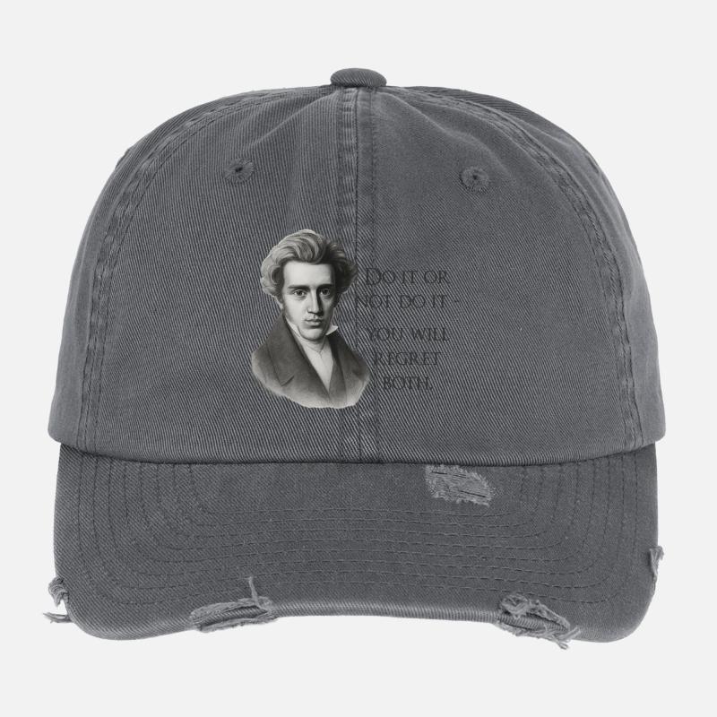 Kierkegaard Quote: Do it or not do it Flexfit Vintage Destroyed Cap