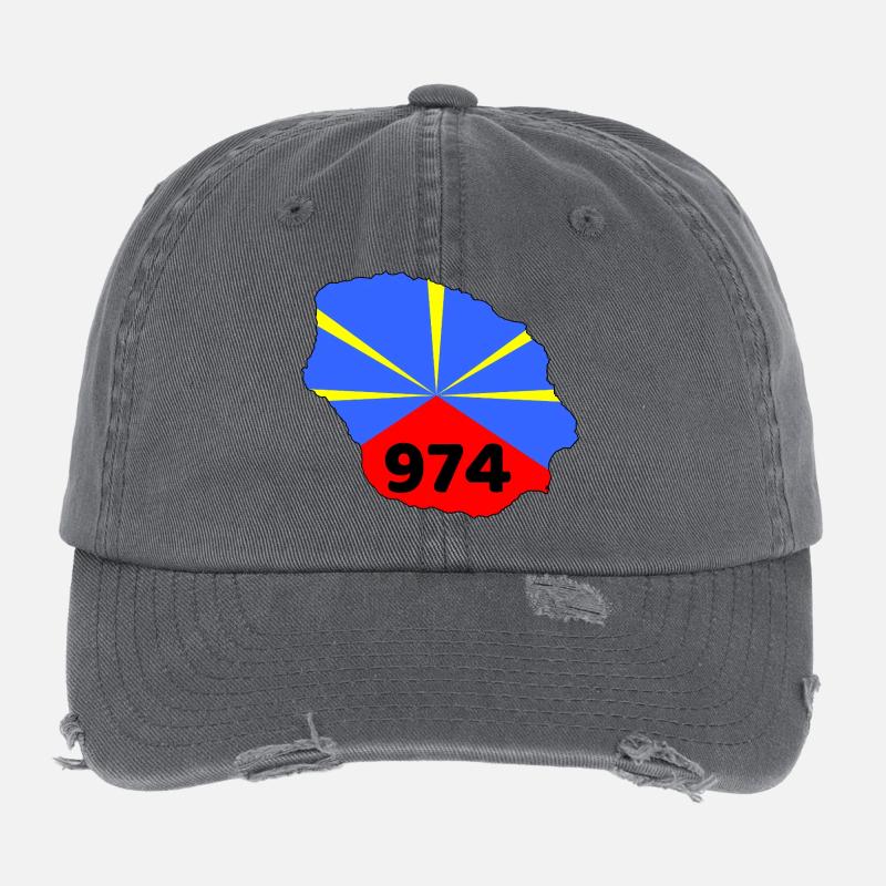 La Réunion 974 Flexfit Vintage Destroyed Cap