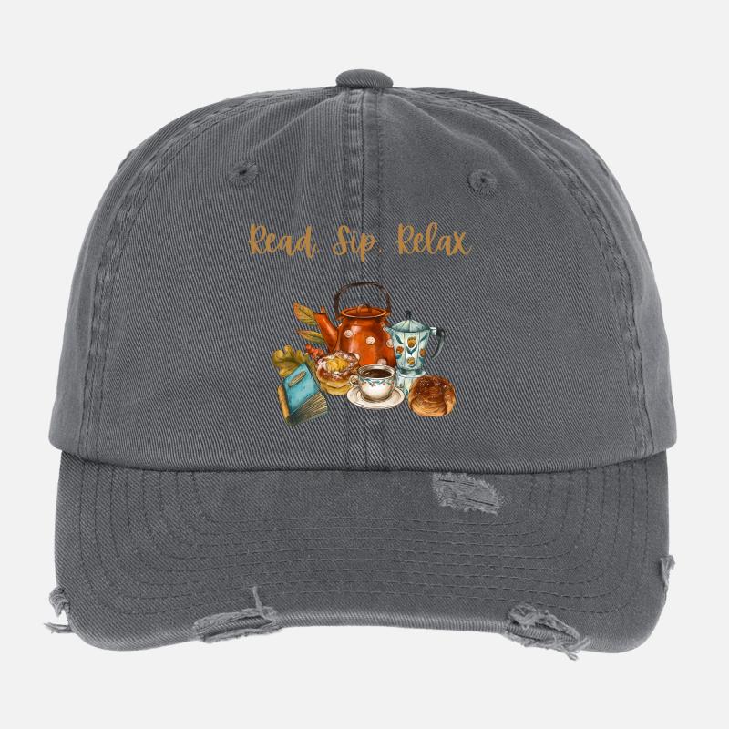 Cozy Autumn Vibe: Read, Sip, & Relax Flexfit Vintage Destroyed Cap