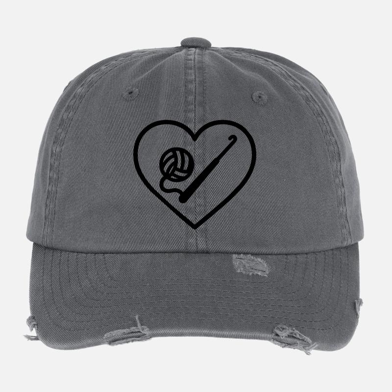 Cœur au crochet – Passion faite main Casquette vintage effet usé Flexfit