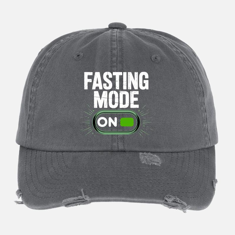 Fasting Mode ON Switch Design Flexfit Vintage Destroyed Cap