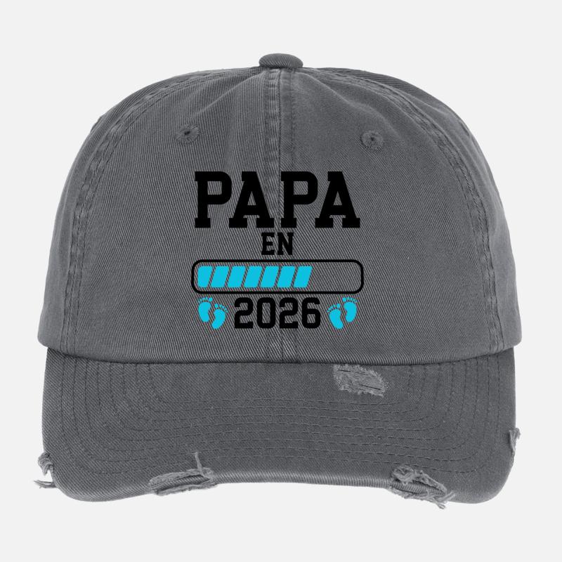 Future dad 2026 birth announcement Flexfit Vintage Destroyed Cap