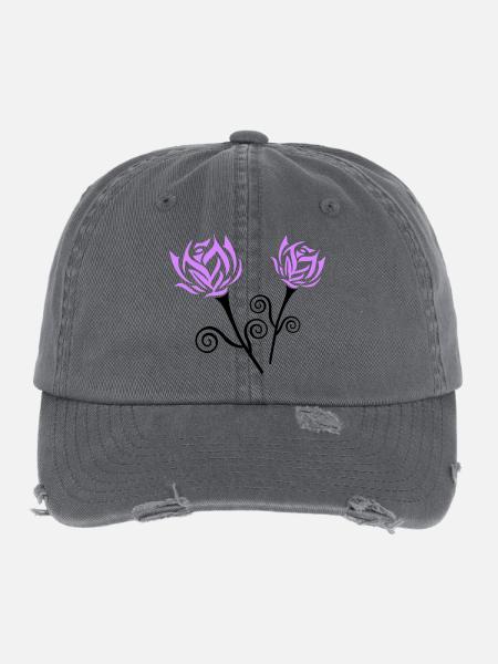Roses - Casquette vintage effet usé Flexfit - charbon - Devant