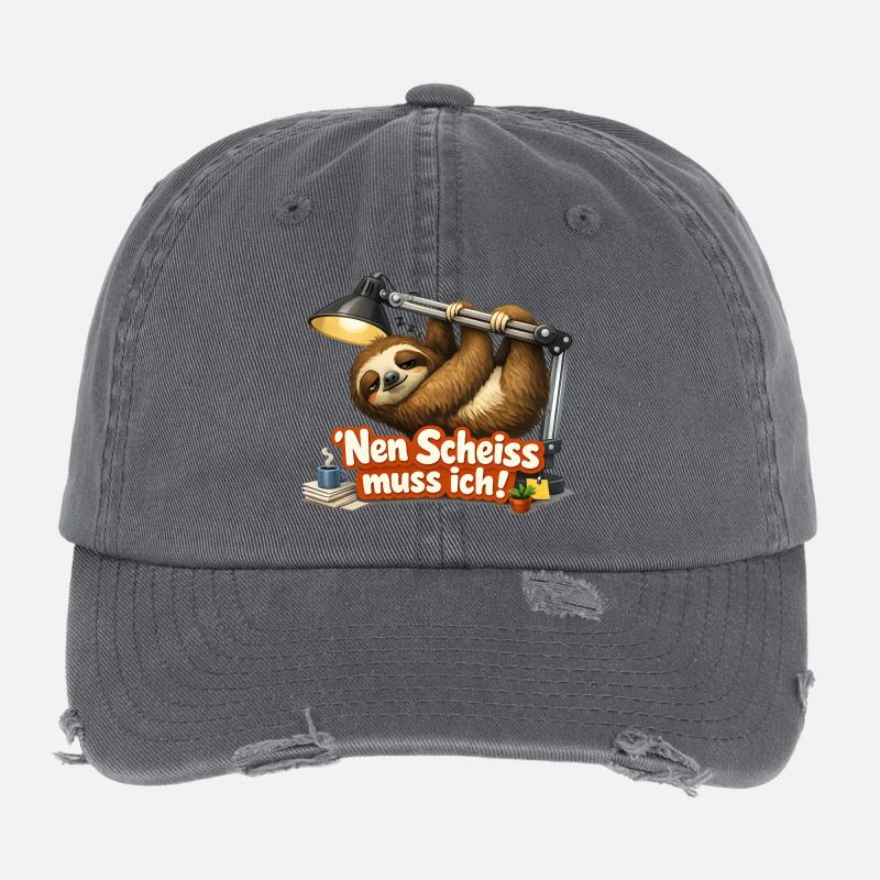 nen Scheiss muss ich frecher Spruch Flexfit Vintage Destroyed Cap