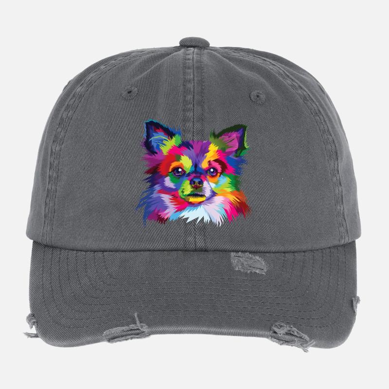 Portrait de chiot kaléidoscope Casquette vintage effet usé Flexfit