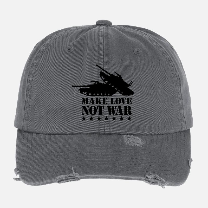 Make love not war 1clr Flexfit Vintage Destroyed Cap