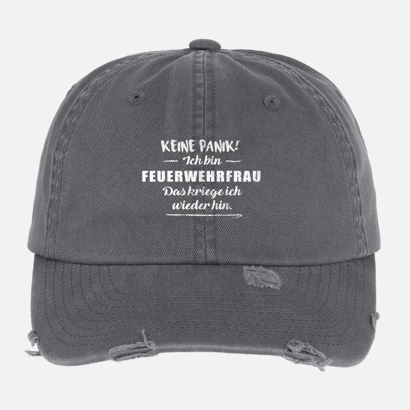 Firefighter Fire Department Fire Engine No panic Flexfit Vintage Destroyed Cap