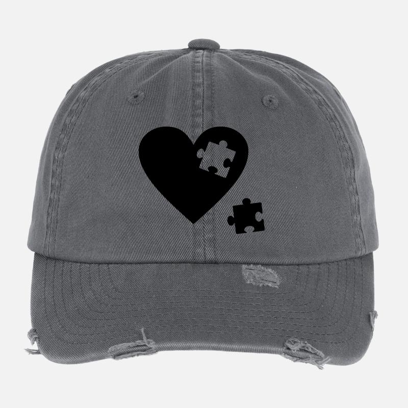 Heart puzzle Flexfit Vintage Destroyed Cap