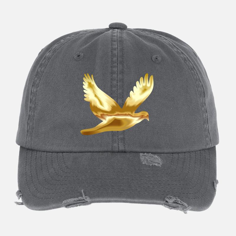 Taube Friedenstaube Gold Geschenk Geschenkidee Flexfit Vintage Destroyed Cap