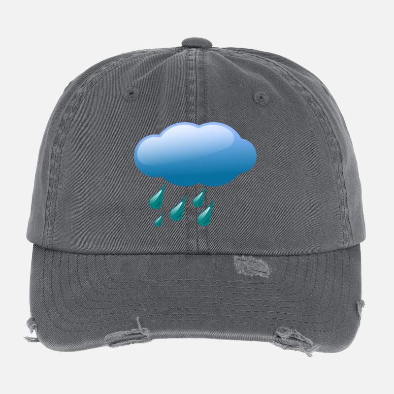 Wolken,Wetter,Regen - Flexfit Vintage Destroyed Cap - Dunkelgrau
