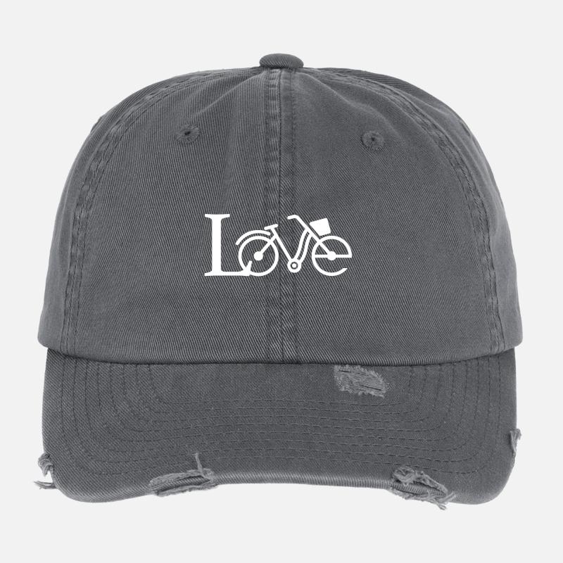 Love - Creative Bicycle Design - Gift Flexfit Vintage Destroyed Cap