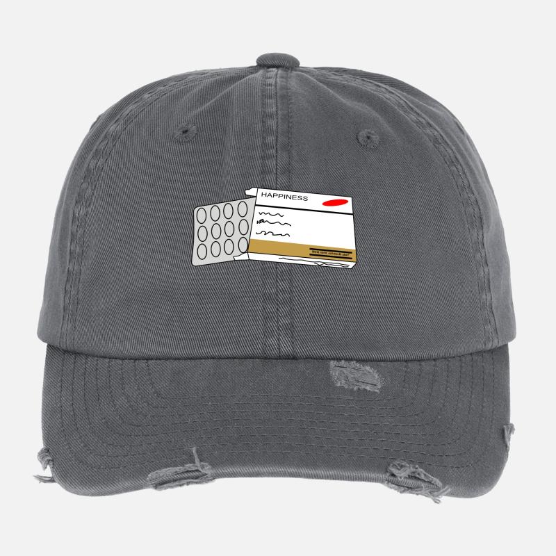 Happiness Casquette vintage effet usé Flexfit