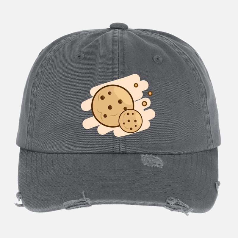 Chocolate biscuits Delicious design Flexfit Vintage Destroyed Cap