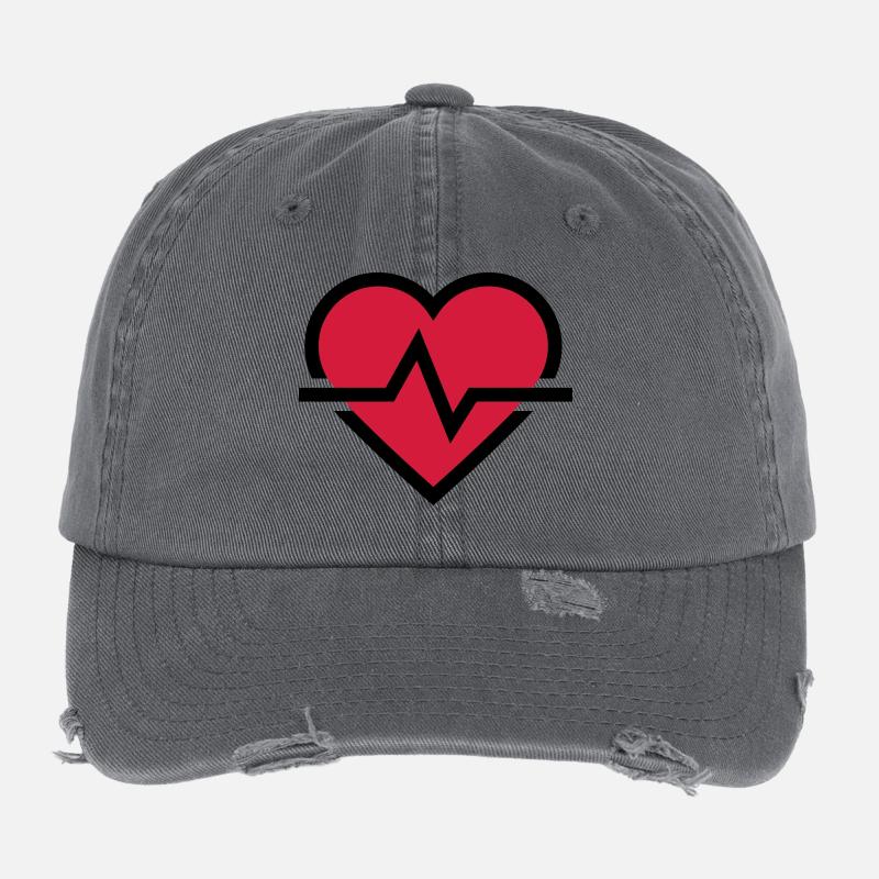 Heartbeat pulse Flexfit Vintage Destroyed Cap