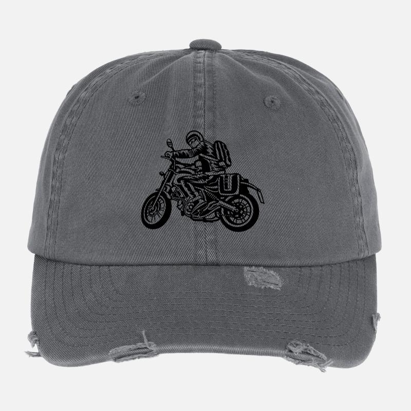 Motorcycle Touring / Motorcycle 01_wei ß Flexfit Vintage Destroyed Cap
