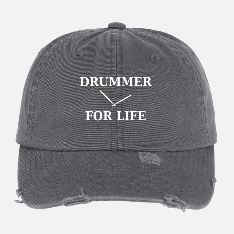 Batteur drumer Casquette vintage effet usé Flexfit