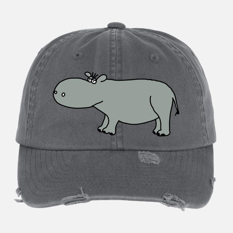 Hippopotamuses Flexfit Vintage Destroyed Cap