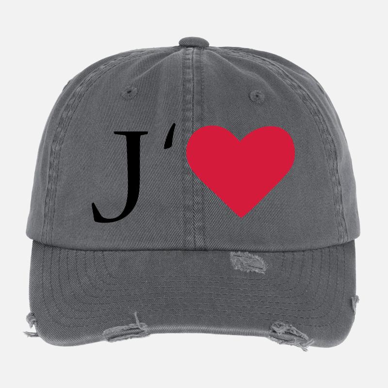 I love Casquette vintage effet usé Flexfit
