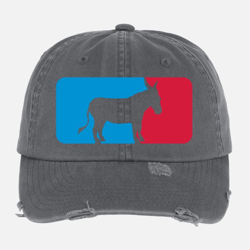 button sport logo cool esel pferd pony klein packe Flexfit Vintage Destroyed Cap