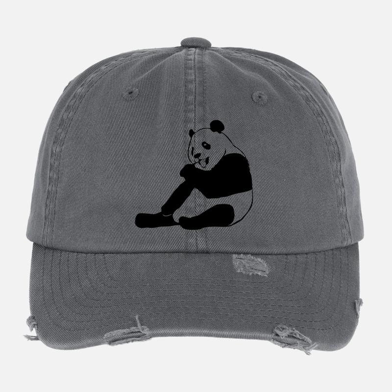 Panda Bear Flexfit Vintage Destroyed Cap