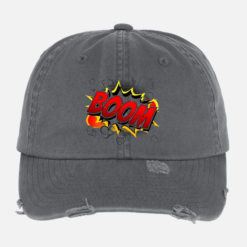 Boom Comic Grafik Flexfit Vintage Destroyed Cap