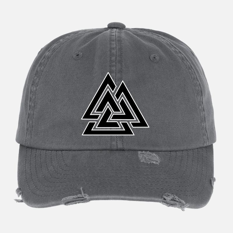 Triangular intertwined pattern Flexfit Vintage Destroyed Cap