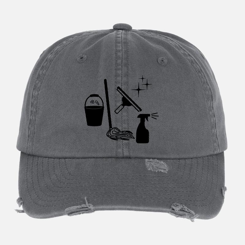 Cleaner window cleaner logo Flexfit Vintage Destroyed Cap