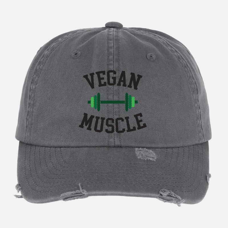 Muscle végétalien Casquette vintage effet usé Flexfit