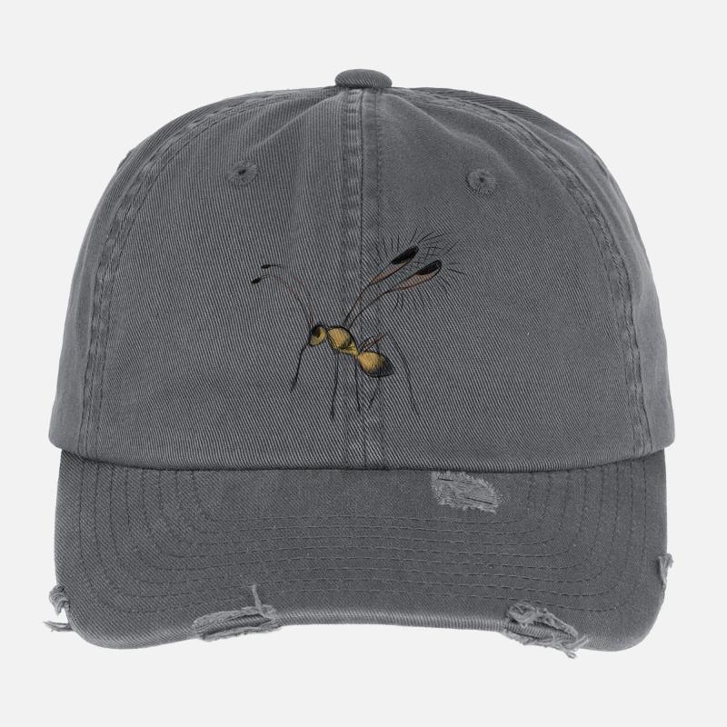 Tiny Fairyfly drawing Flexfit Vintage Destroyed Cap