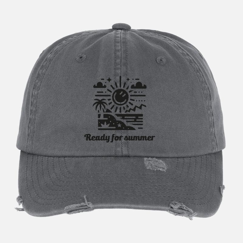 ready for summer, summer, sun, sunshine Flexfit Vintage Destroyed Cap