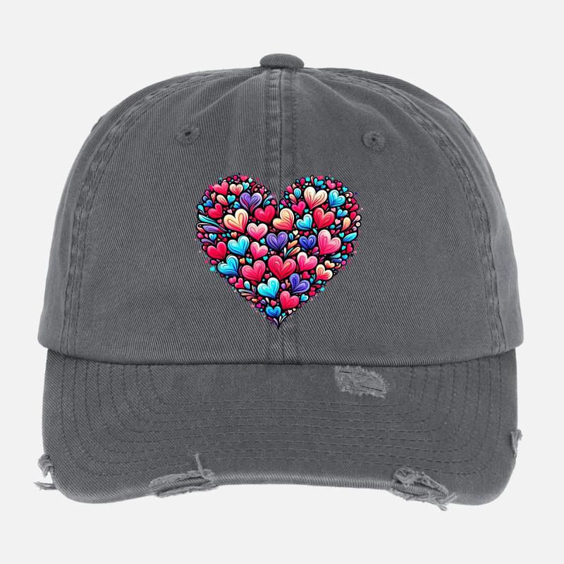 Colorful Heart Flexfit Vintage Destroyed Cap