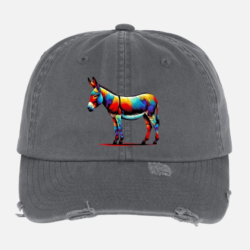 Âne, Tétine, Mule Casquette vintage effet usé Flexfit