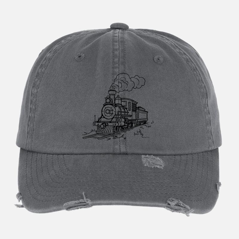 Railway Drawing Flexfit Vintage Destroyed Cap