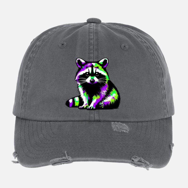 Waschbär Flexfit Vintage Destroyed Cap