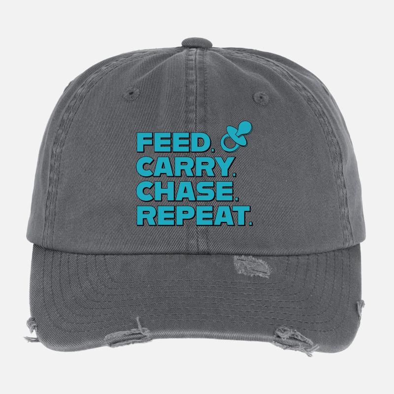 Elternalltag – Feed Carry Chase Repeat Flexfit Vintage Destroyed Cap
