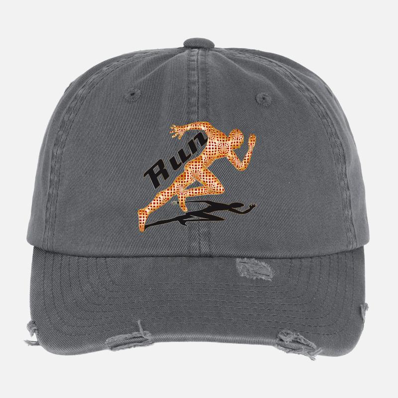 Motif de sprint dynamique dans un design extravagant Casquette vintage effet usé Flexfit