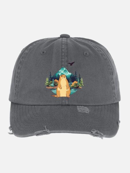 Marmot - Flexfit Vintage Destroyed Cap - dark grey - Front