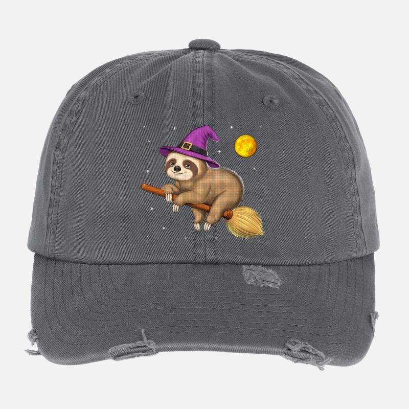 Balai d’équitation Sorcière Paresseuse Casquette vintage effet usé Flexfit