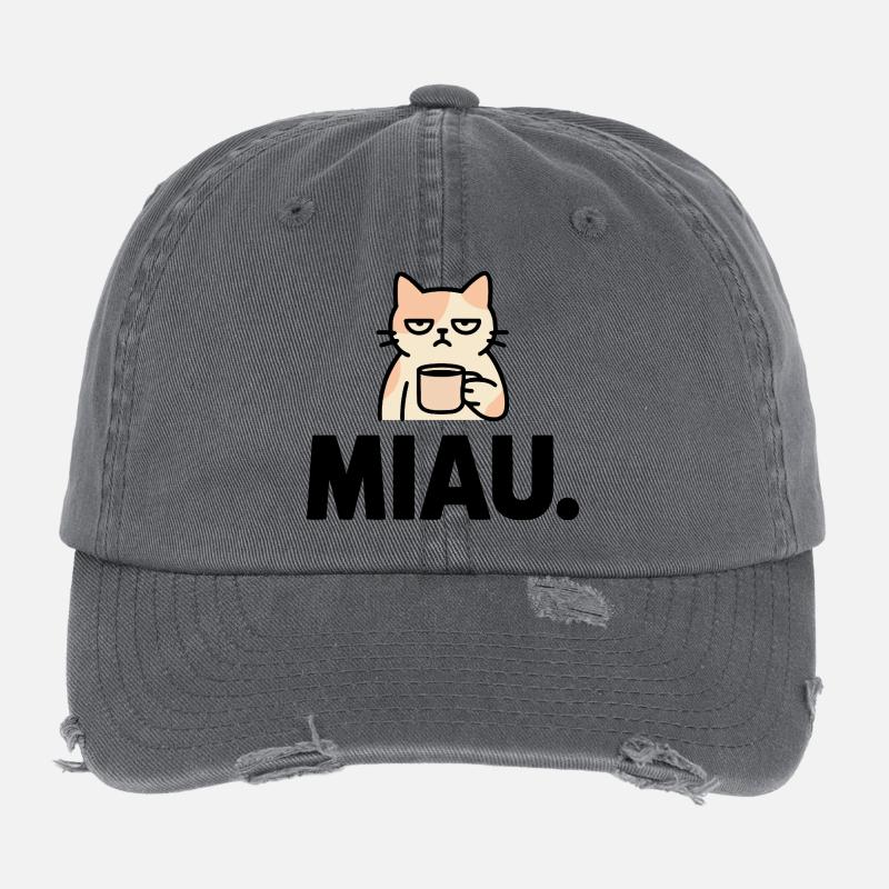 Miau Morgenmuffel Flexfit Vintage Destroyed Cap