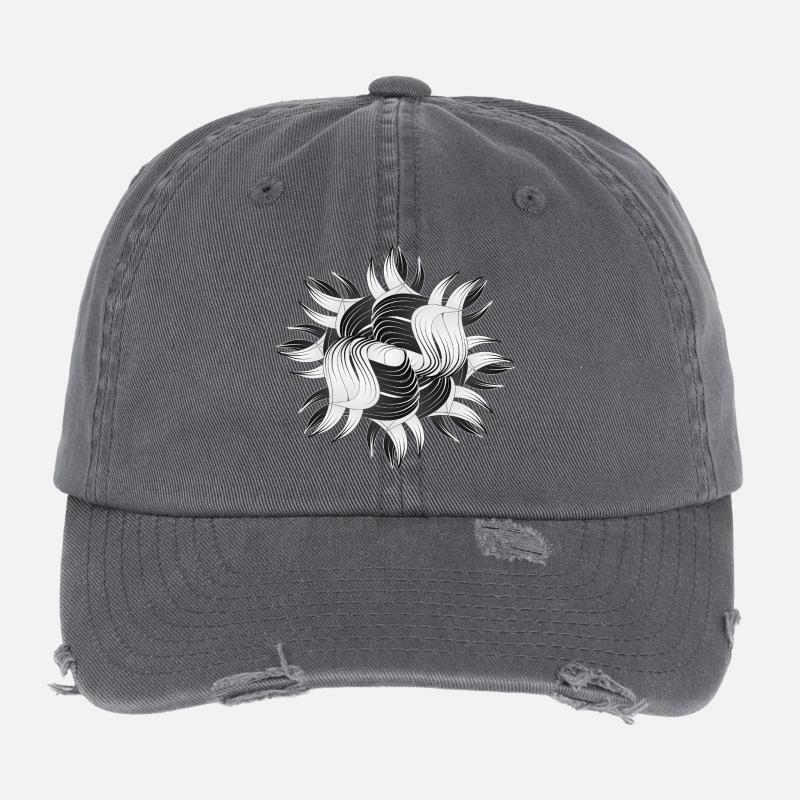 Abstract Shapes – Dynamic Black & White Design Flexfit Vintage Destroyed Cap