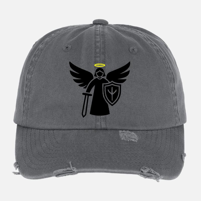 krieger engel piktogramm schild Flexfit Vintage Destroyed Cap